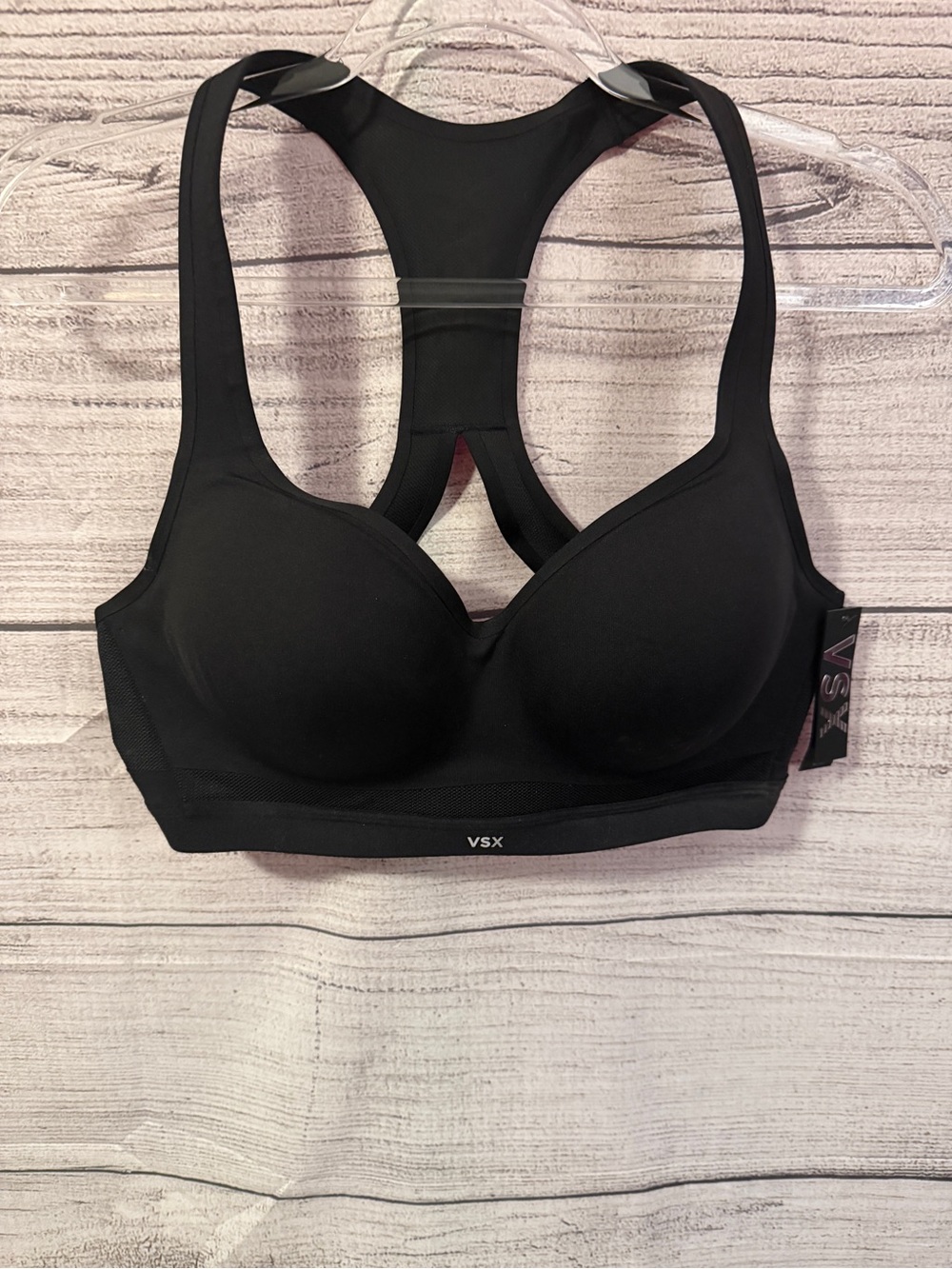 Women’s Victoria’s Secret VSX Incredible Max Sports Bra Black Mesh 36C NWT